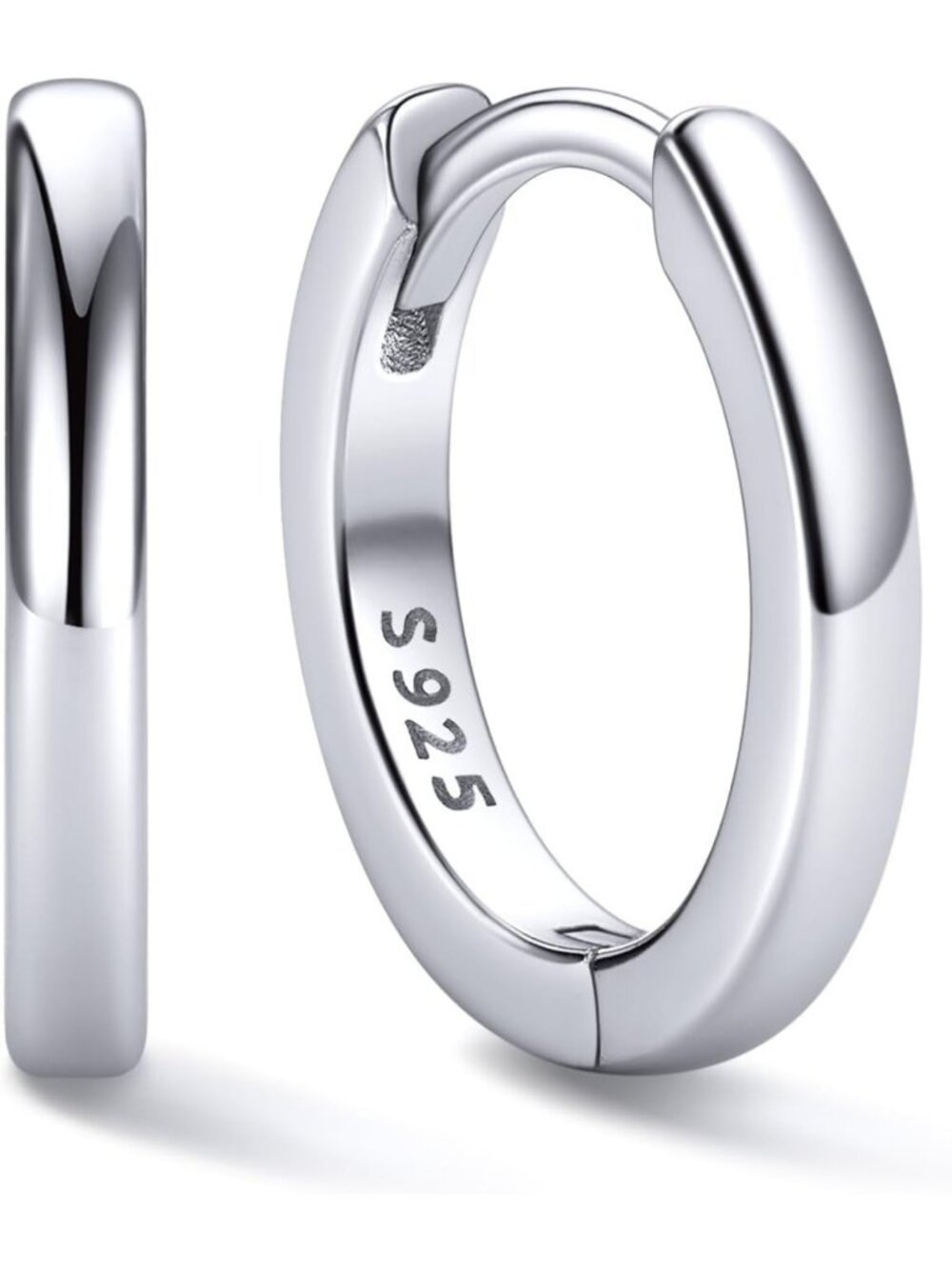 Stylish 925 Sterling Silver Huggie Hoop Earrings for Women, 6-20MM Sizes